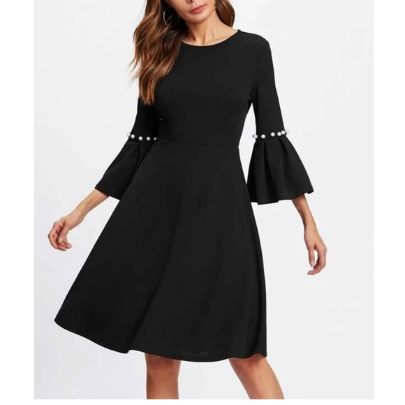 SHEIN Dresses & Skirts - Pearl Beading Trumpet Sleeve Dress